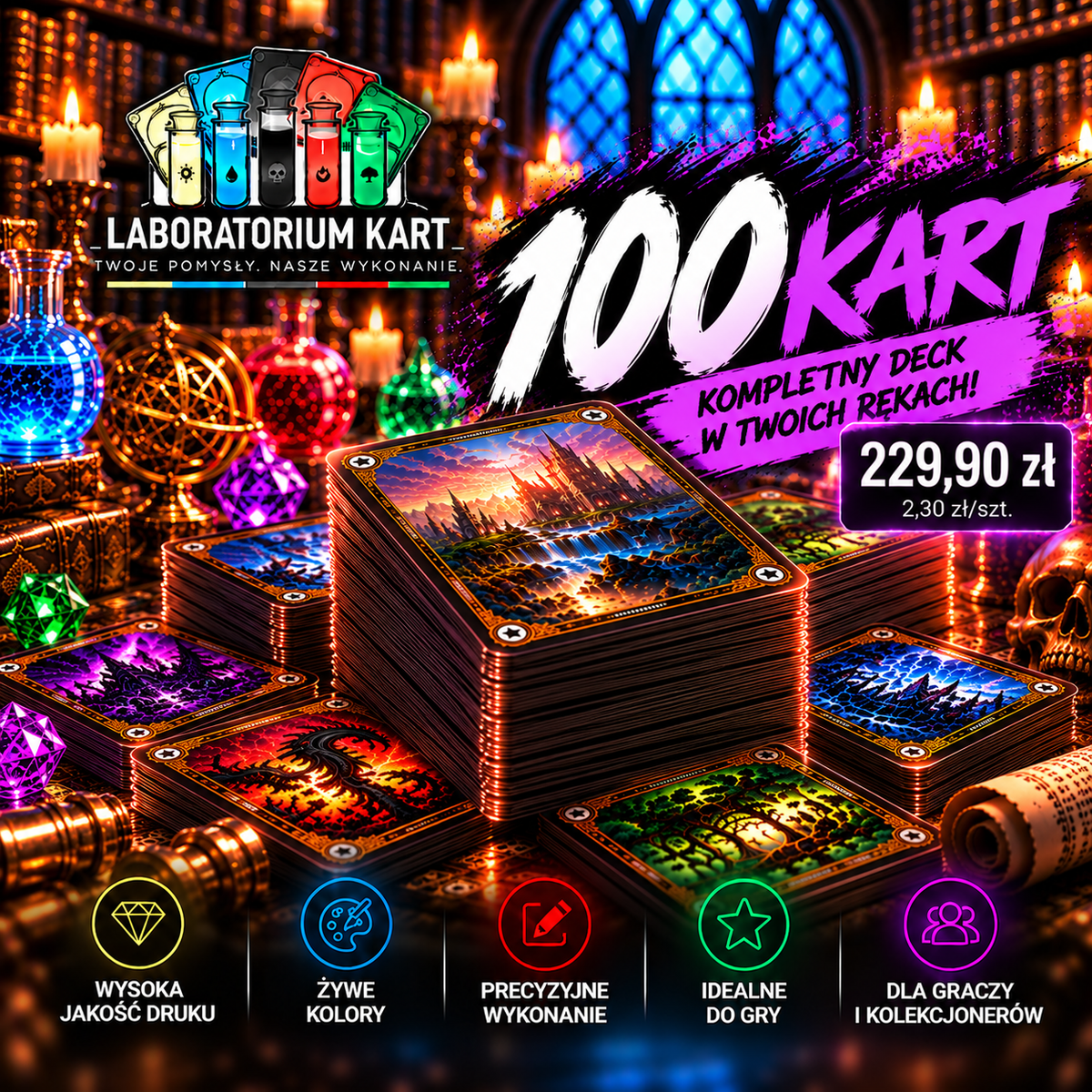 🔥 Pakiet 100 Kart – Idealny na Twój Deck!