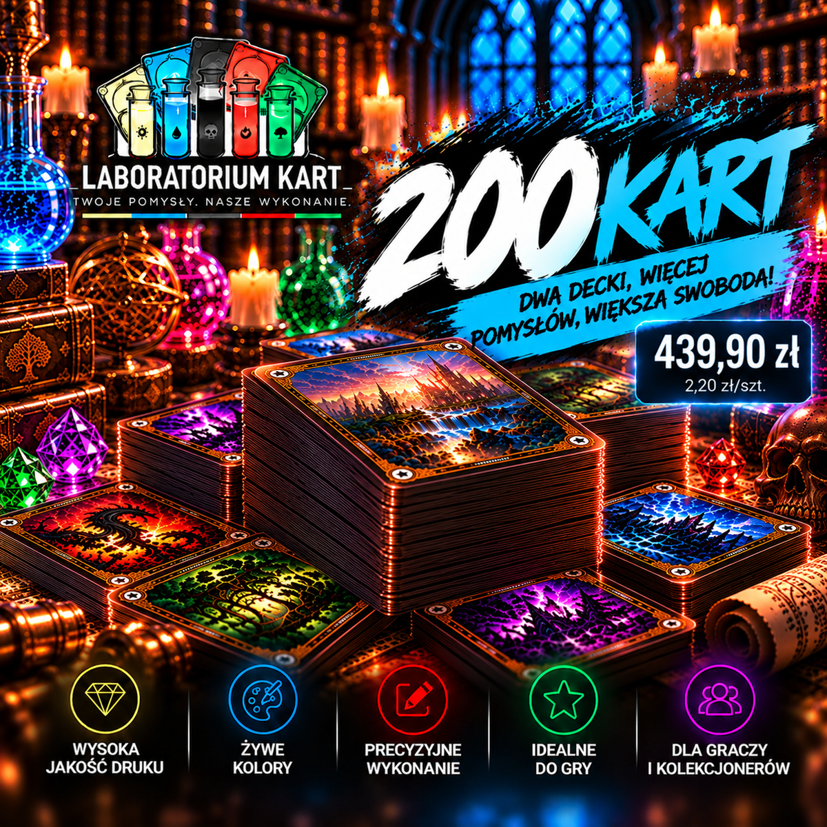 ⚡ Pakiet 200 Kart – Maksymalna Swoboda Tworzenia!