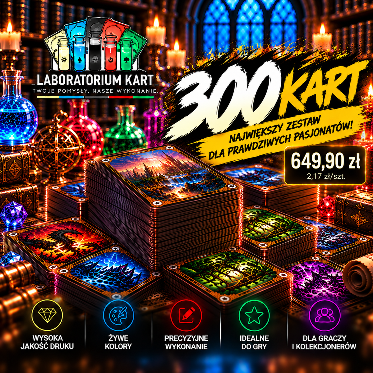👑 Pakiet 300 Kart – Największy Pakiet dla Prawdziwych Pasjonatów!