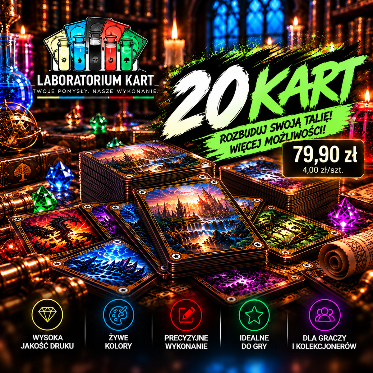 ⚔️ Pakiet 20 Kart – Rozbuduj Swoją Talię!