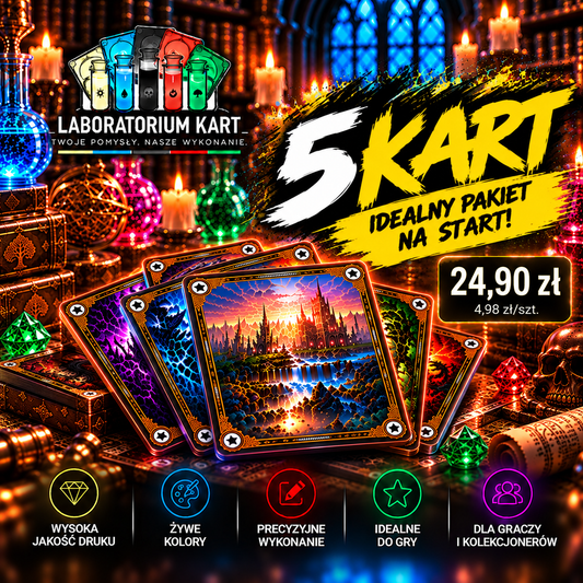 🧪 Pakiet 5 Kart – Mały Zestaw, Wielkie Możliwości! 🃏